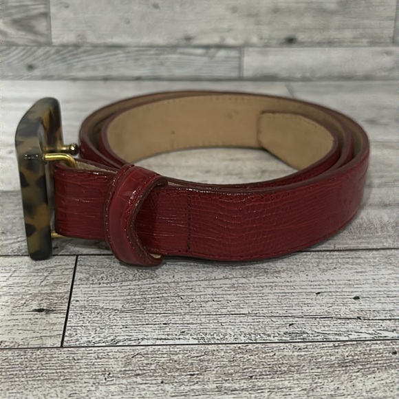 Vintage Carlisle red animal skin leather belt size medium - Picture 2 of 4